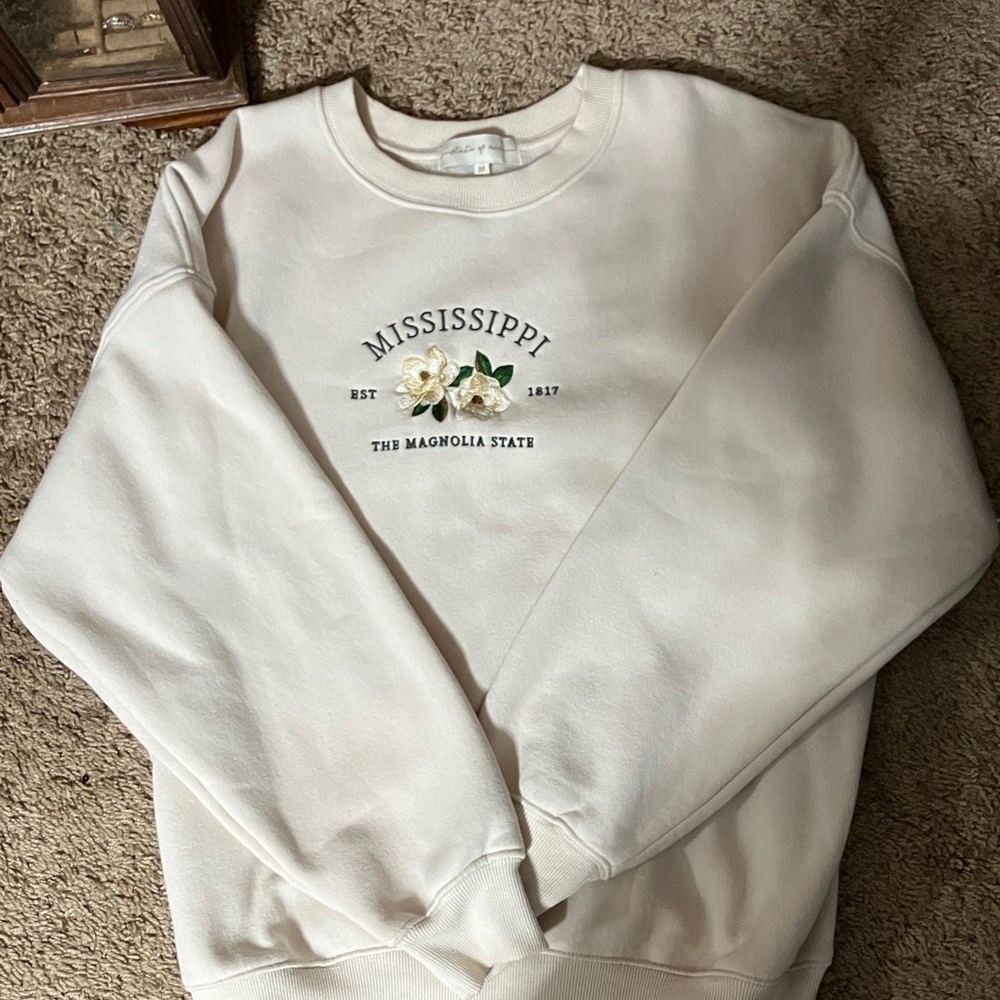 Mississippi Magnolia State Cream Sweatshirt